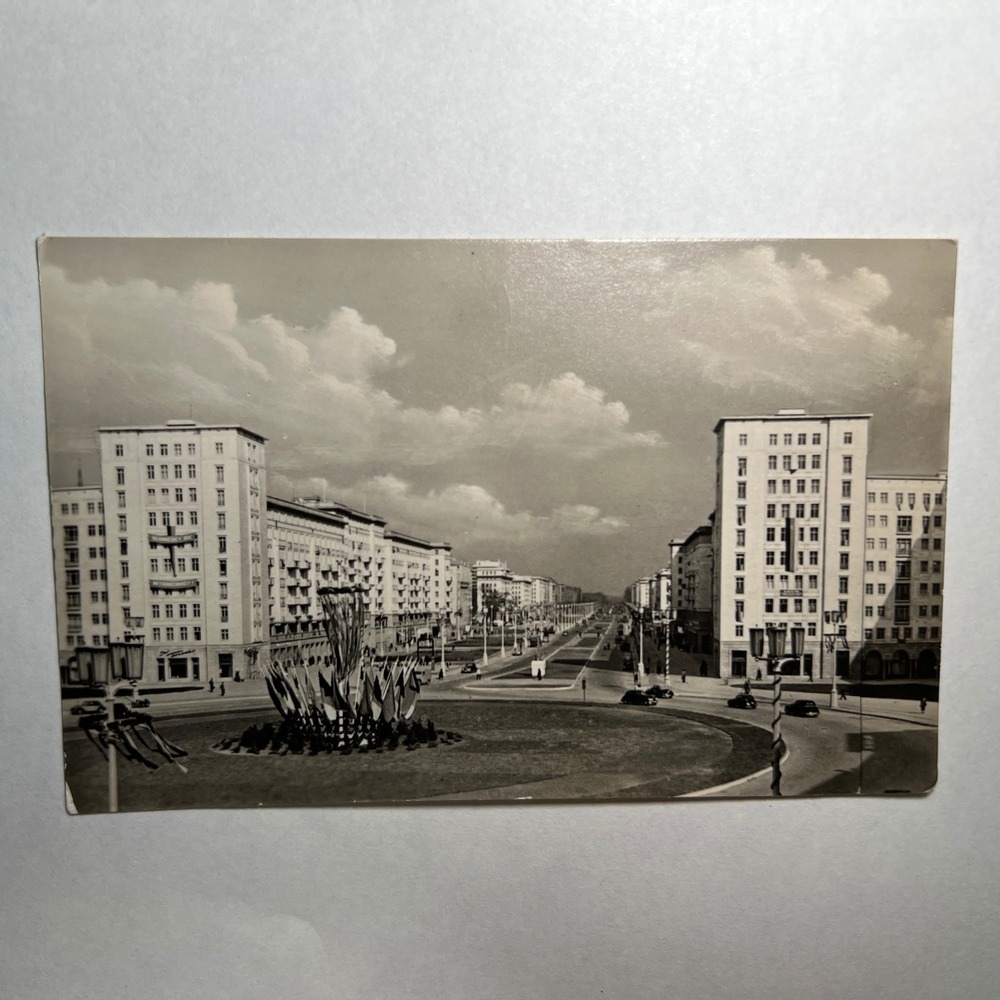 1955 VTG RPPC Postcard Berlin Stalinallee Strausberger Platz E Germany Photo USA